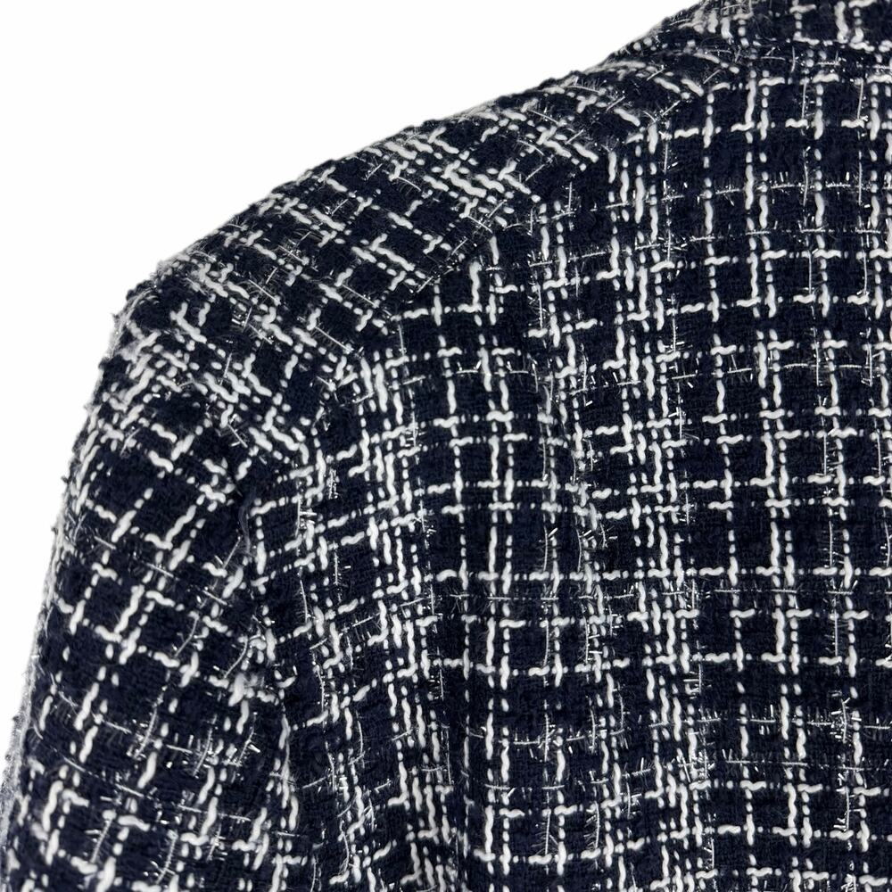Rag & Bone Elvy Tweed Double Breasted Blazer Jacket Navy Size 12 - Picture 9 of 11
